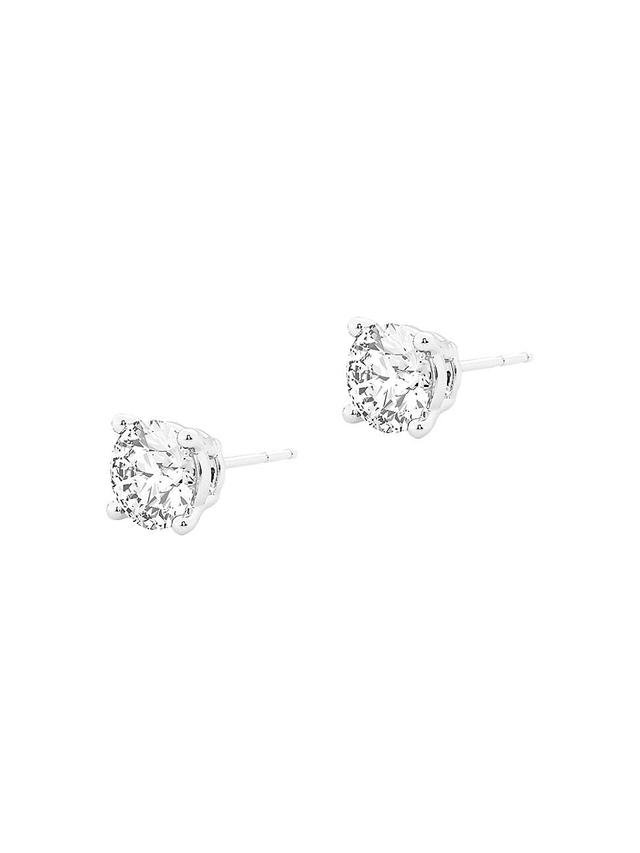 Womens 14K White Gold & 0.66 TCW Round Diamond Stud Earrings Product Image