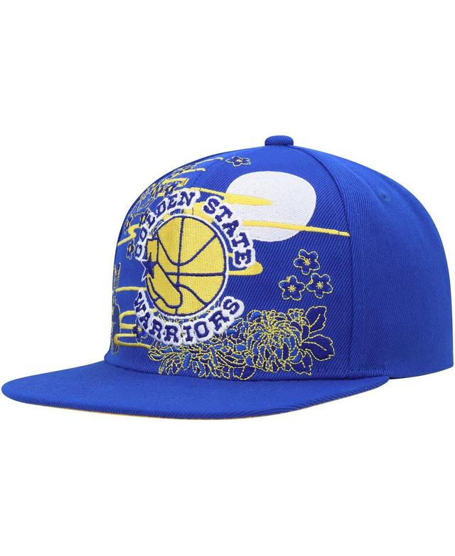 Mens Mitchell & Ness Royal Golden State Warriors Hardwood Classics Asian Heritage Scenic Snapback Hat Product Image