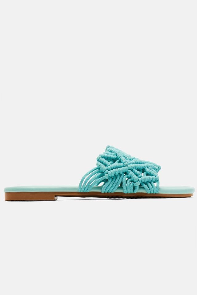 Luxury Villa Flat Sandals - Teal Product Image