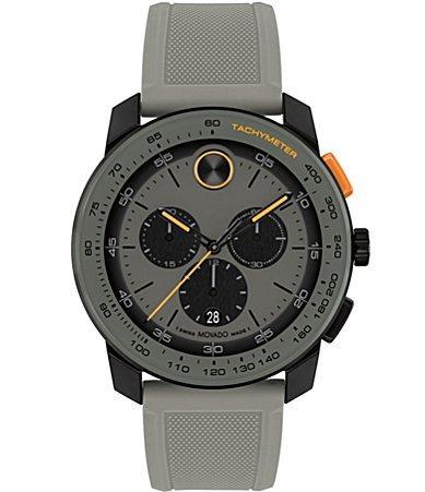 Movado Bold Mens TR90 Quartz Chronograph Grey Silicone Strap Watch Product Image