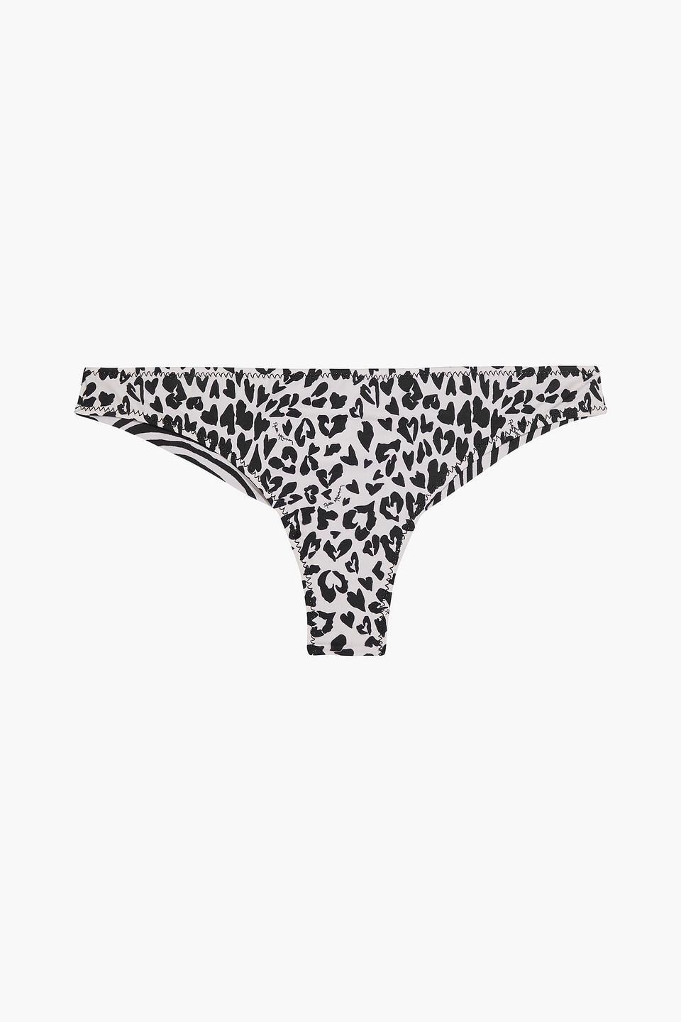 Printed Low-rise Bikini Briefs In Animal Print Product Image