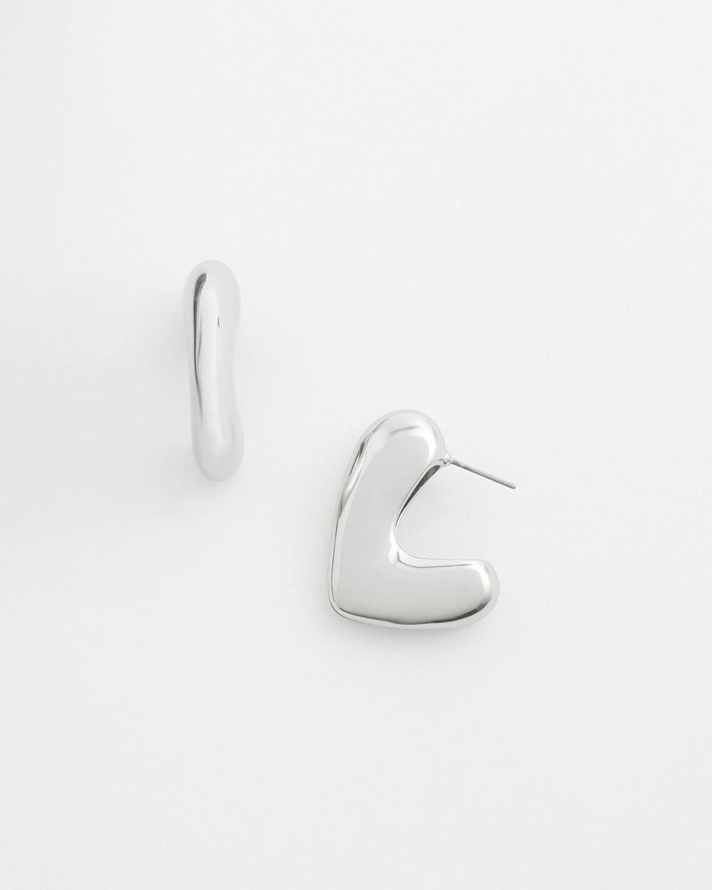 No Droop Silver Tone Mini Hoop Earring   Chico's - Silver - Women Product Image