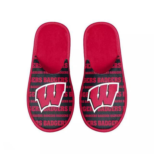 Mens FOCO Wisconsin Badgers Scuff Logo Slide Slippers Product Image