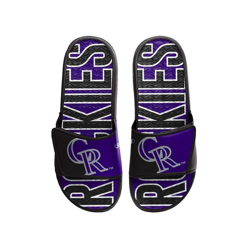 Mens FOCO Colorado Rockies Logo Gel Slide Sandals Product Image