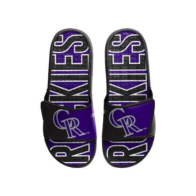 Mens FOCO Colorado Rockies Logo Gel Slide Sandals Product Image