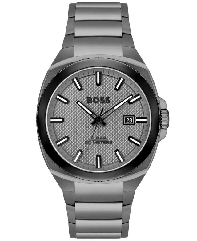 Men's Walker Quartz Basic Calendar Ionic Plated Gray Steel Watch 41mm Product Image