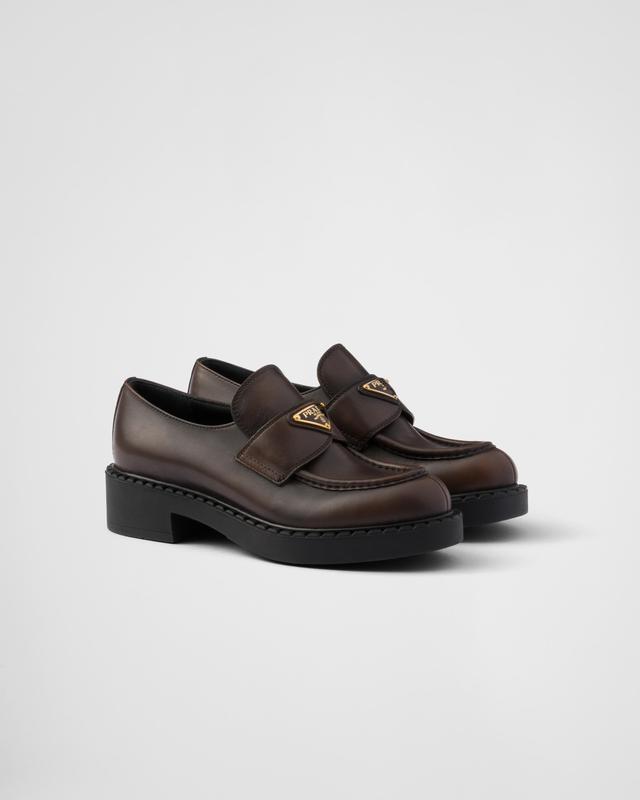 Chocolate leather loafers Product Image