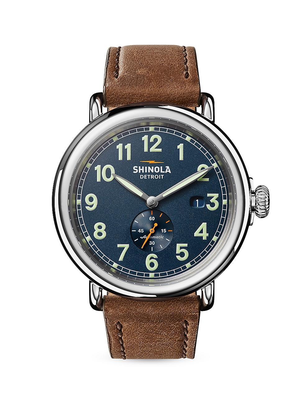 Shinola Runwell Automatic Leather Strap Watch, 45mm Product Image