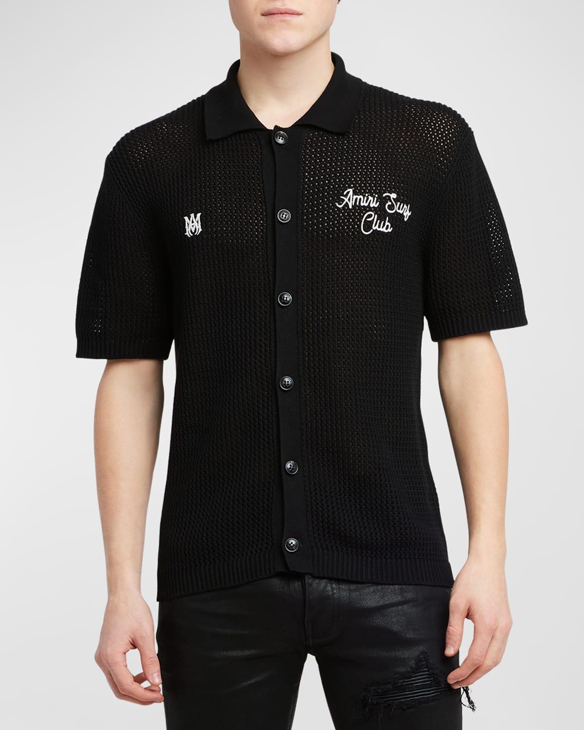 Mens Surf Club Crochet Polo Shirt Product Image