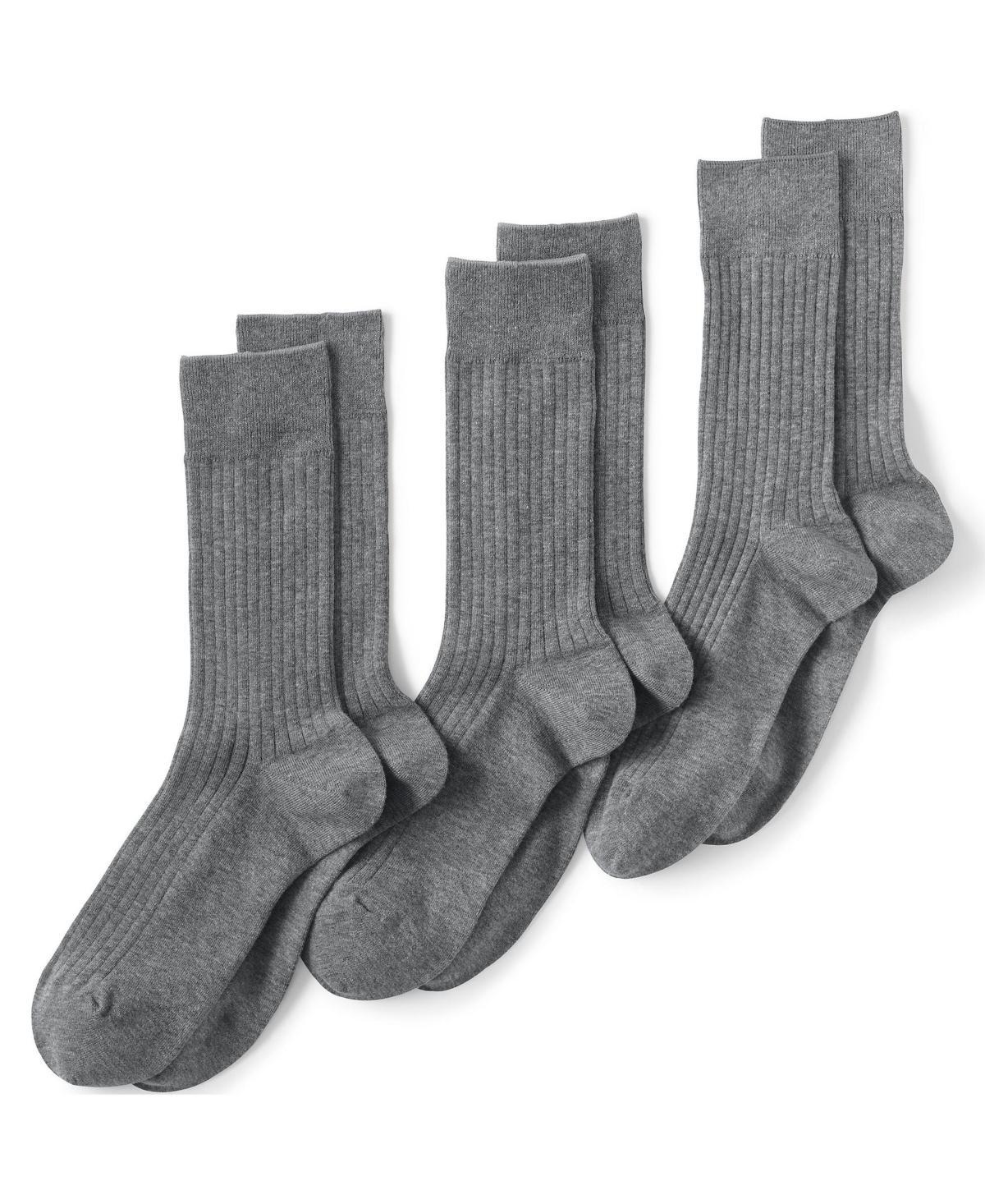 Lands End Mens Seamless Toe Cotton Rib Dress Socks (3-pack) Product Image