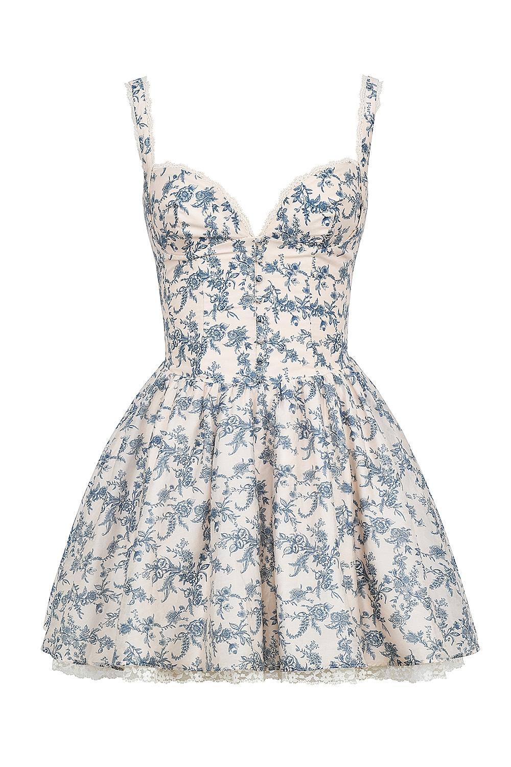 Brigitte English Porcelain Print Corset Mini Dress Product Image