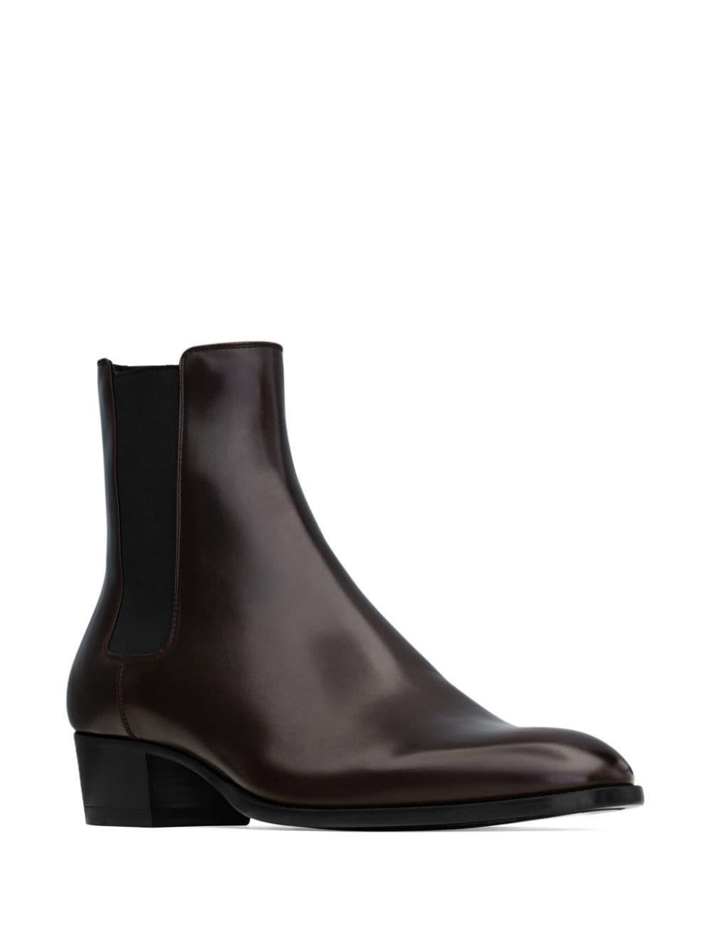 Wyatt Leather Chelsea Boots In Brown Product Image