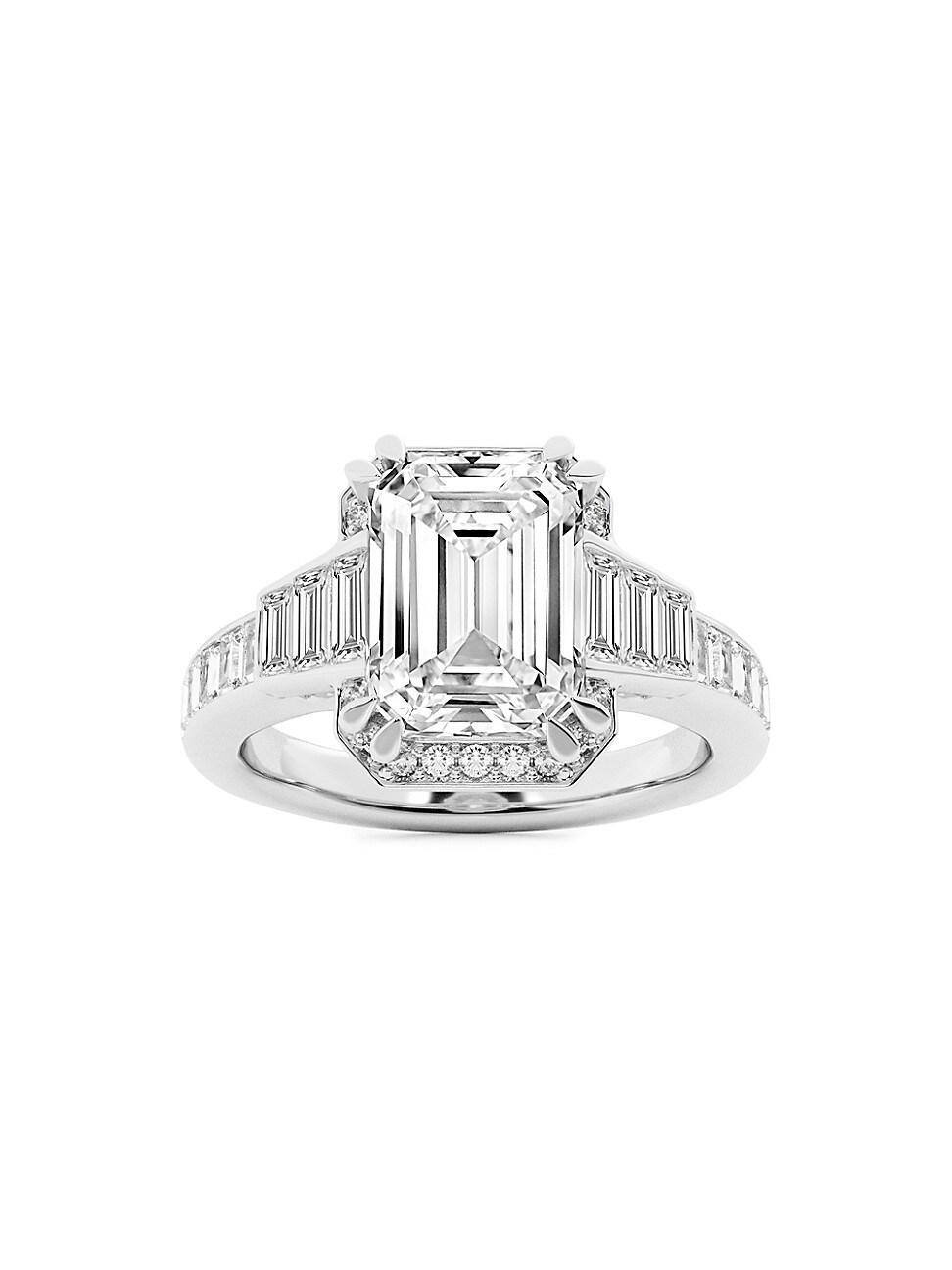 Womens 18K White Gold & 3.8 TCW Lab-Grown Diamond Engagement Ring Product Image