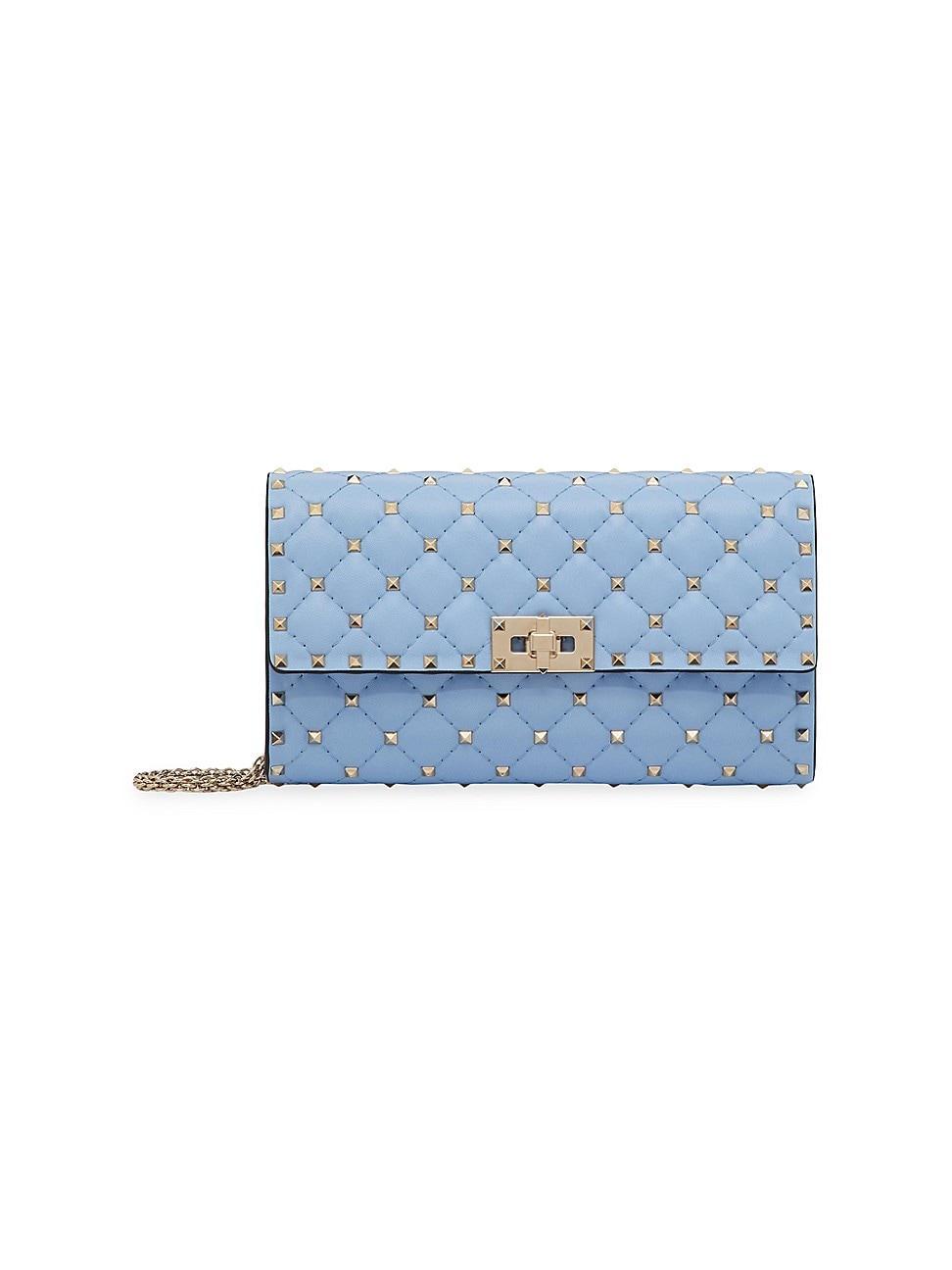 Womens Rockstud Spike Nappa Leather Crossbody Clutch Bag Product Image