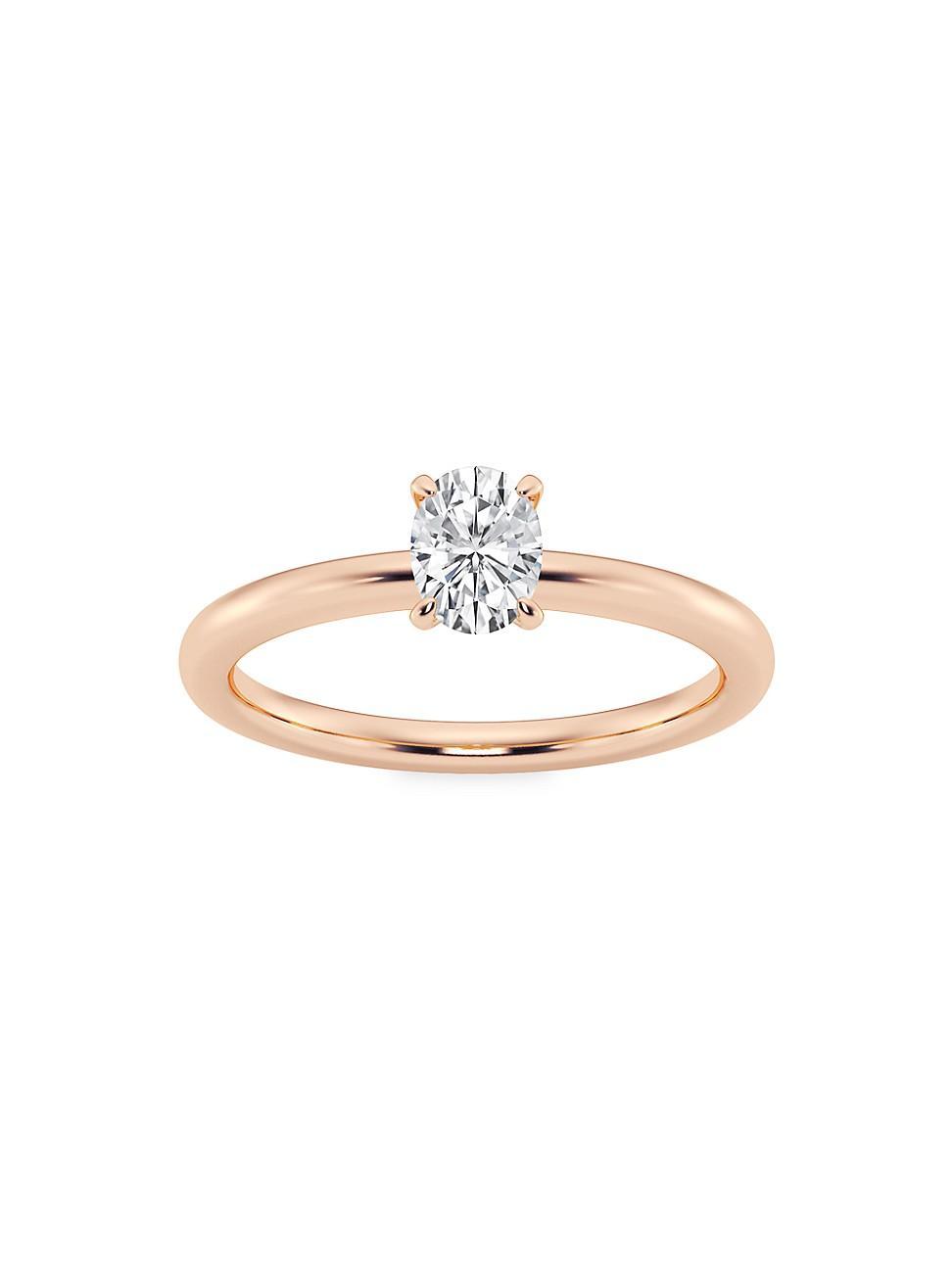 Womens 14K Rose Gold & Oval Lab-Grown Diamond Solitaire Ring/0.50-5.00 TCW Product Image