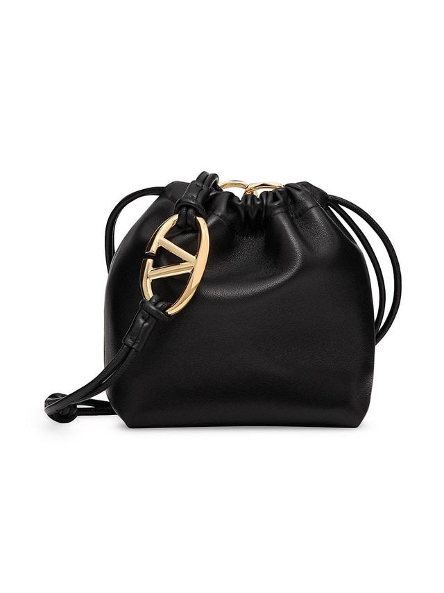 Womens VLogo Pouf Nappa Leather Mini Bucket Bag Product Image