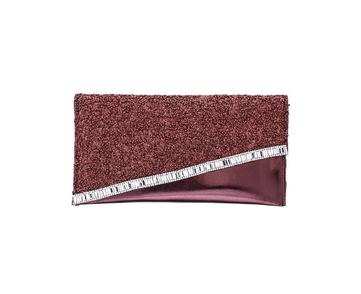 Nina Womens Asymmetrical Baguette Crystal Clutch Product Image