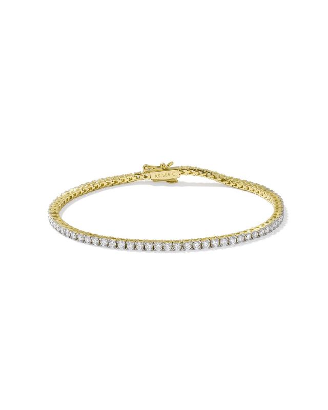 Lab Grown White Diamond Tennis Bracelet in 14k Yellow Gold Product Image