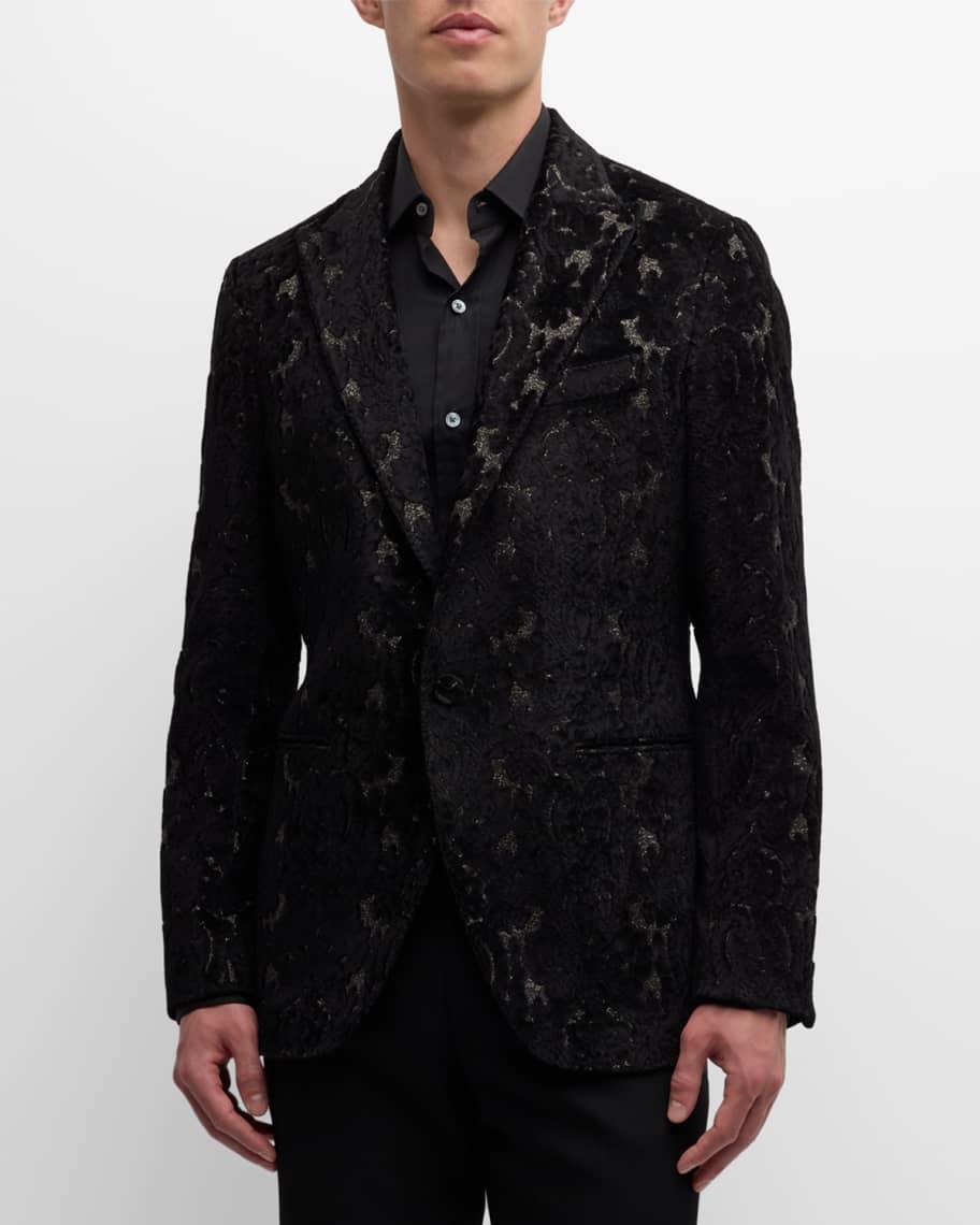 Mens Flocked Velvet Evening Jacket Product Image