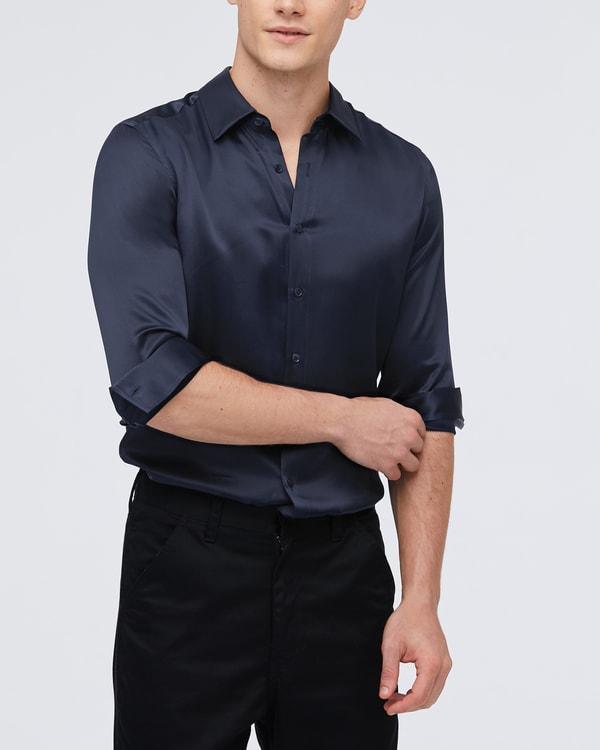 Mulberry Silk Basic Mens Shirt Product Image