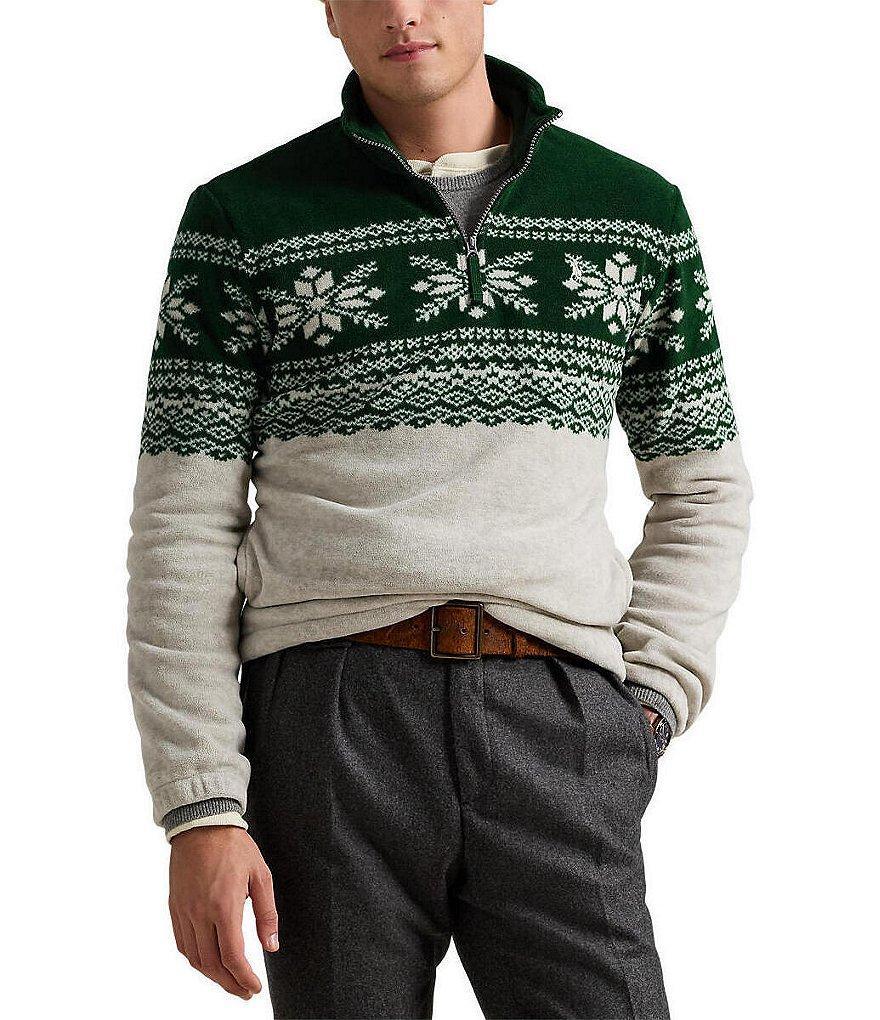 Polo Ralph Lauren Snowflake Print Brushed Fleece Pullover Product Image