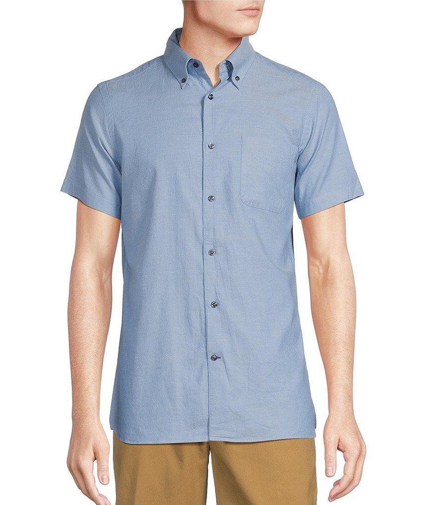 Cremieux Blue Label Slim Fit Solid Lightweight Oxford Short Sleeve Woven Shirt Product Image