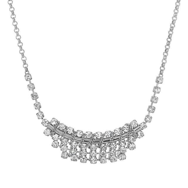 1928 Crystal Bib Necklace, Womens, White Product Image