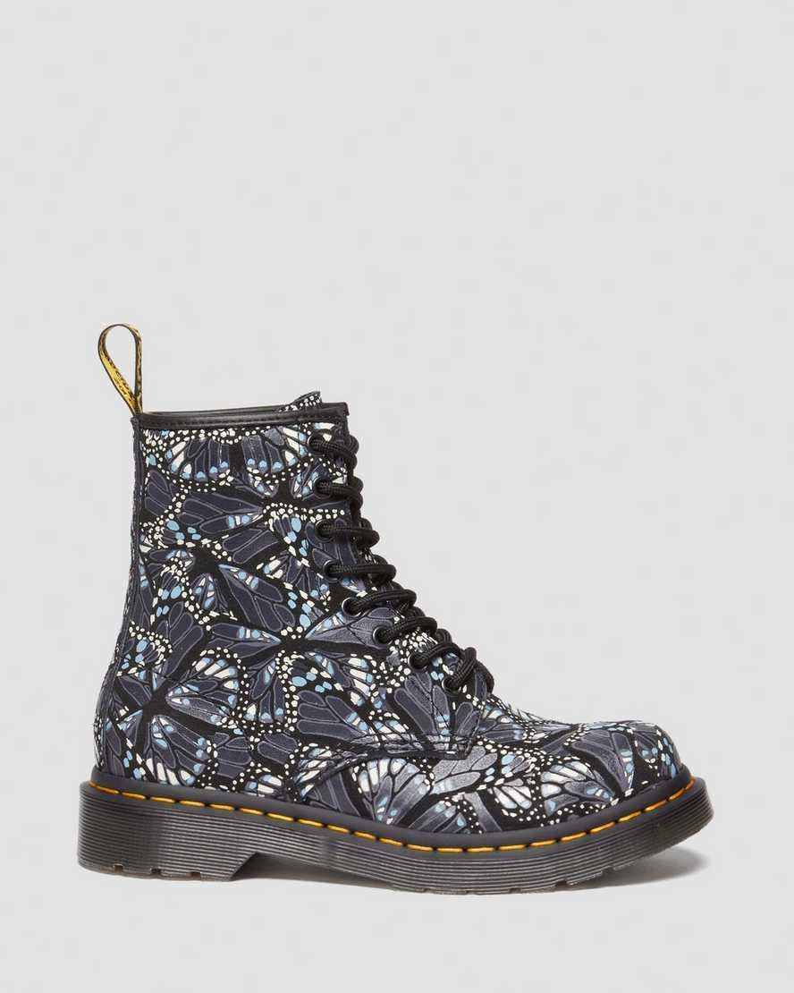 DR MARTENS 1460 Women's Butterfly Print Suede Lace Up Boots Product Image