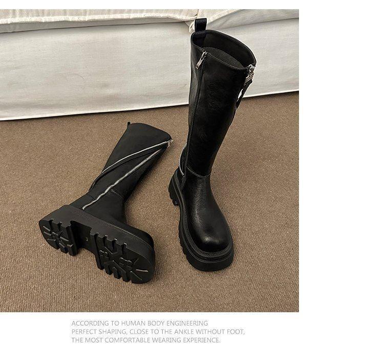 Platform Plain Tall Boots Product Image