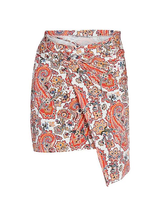 Womens Paisley Wrap-Effect Miniskirt Product Image