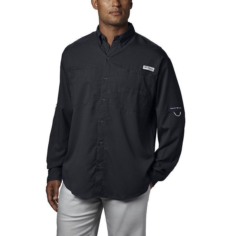 Mens Columbia PFG Tamiami II Long Sleeve Shirt Grey Product Image