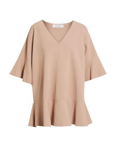 VALENTINO Garavani Woman Sweater Light Brown Size L Viscose, Polyester In Beige Product Image