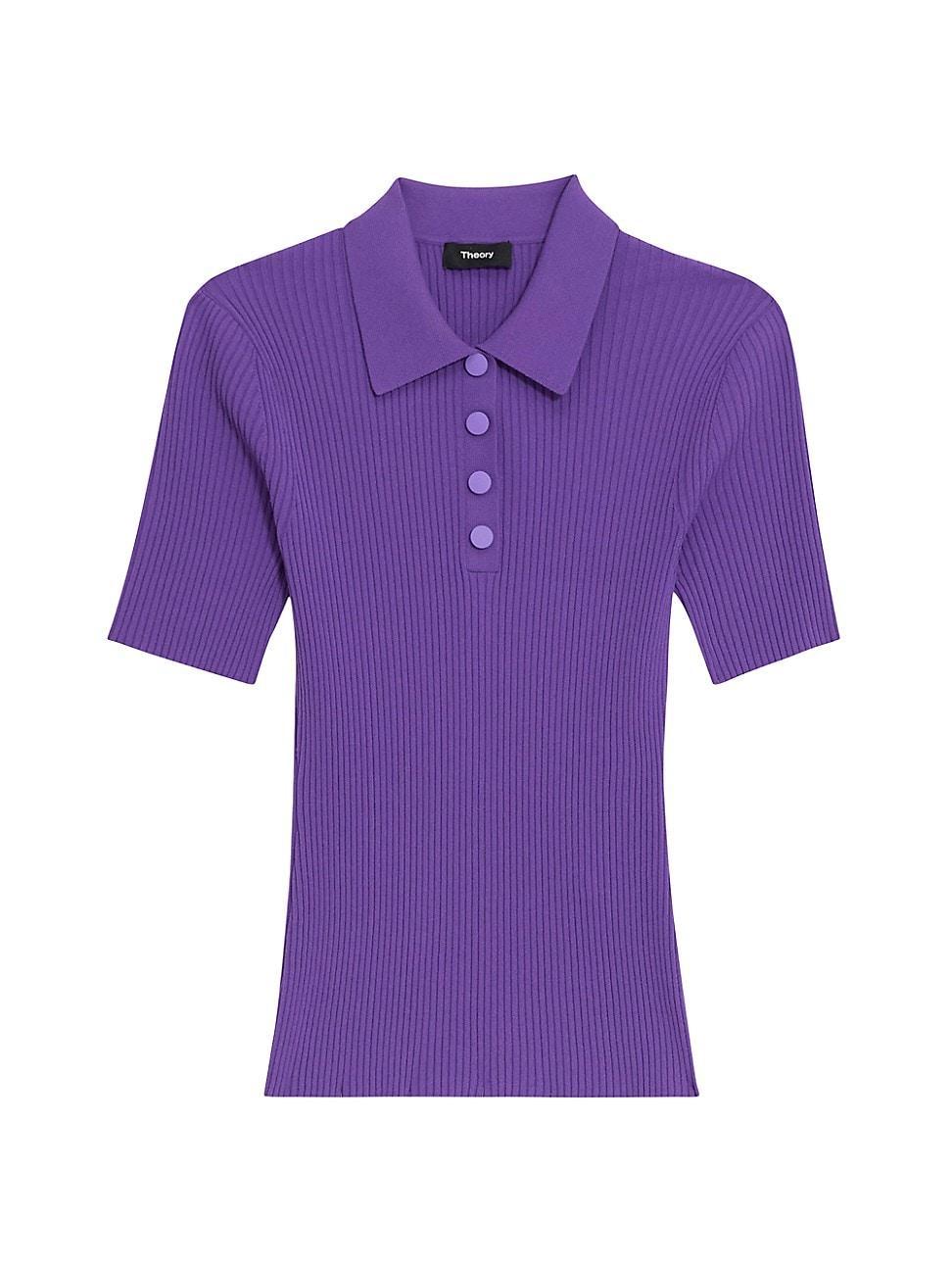 Womens Ribbed Polo Shirt product image