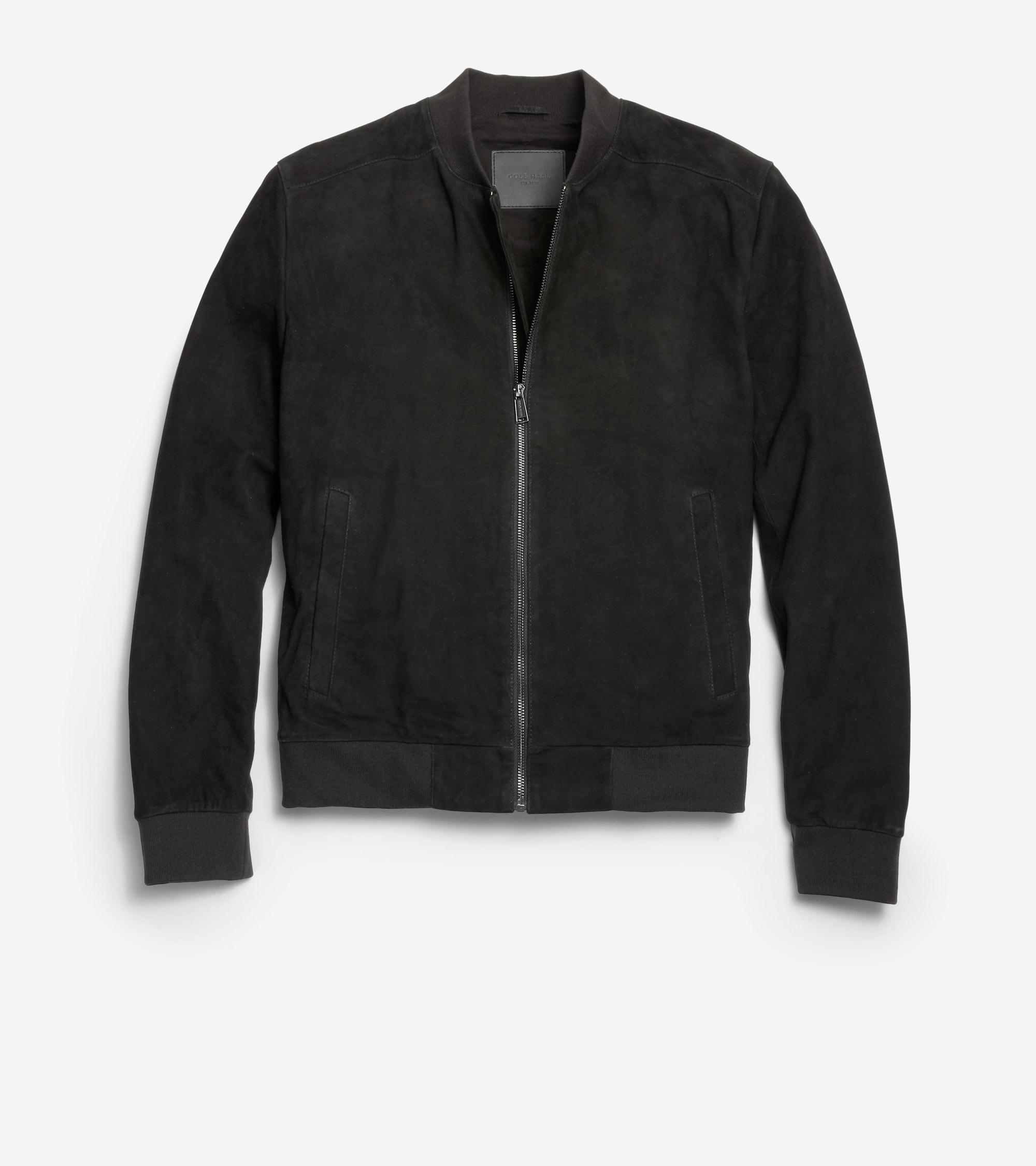 Men's Zip-up Suede Jacket Product Image