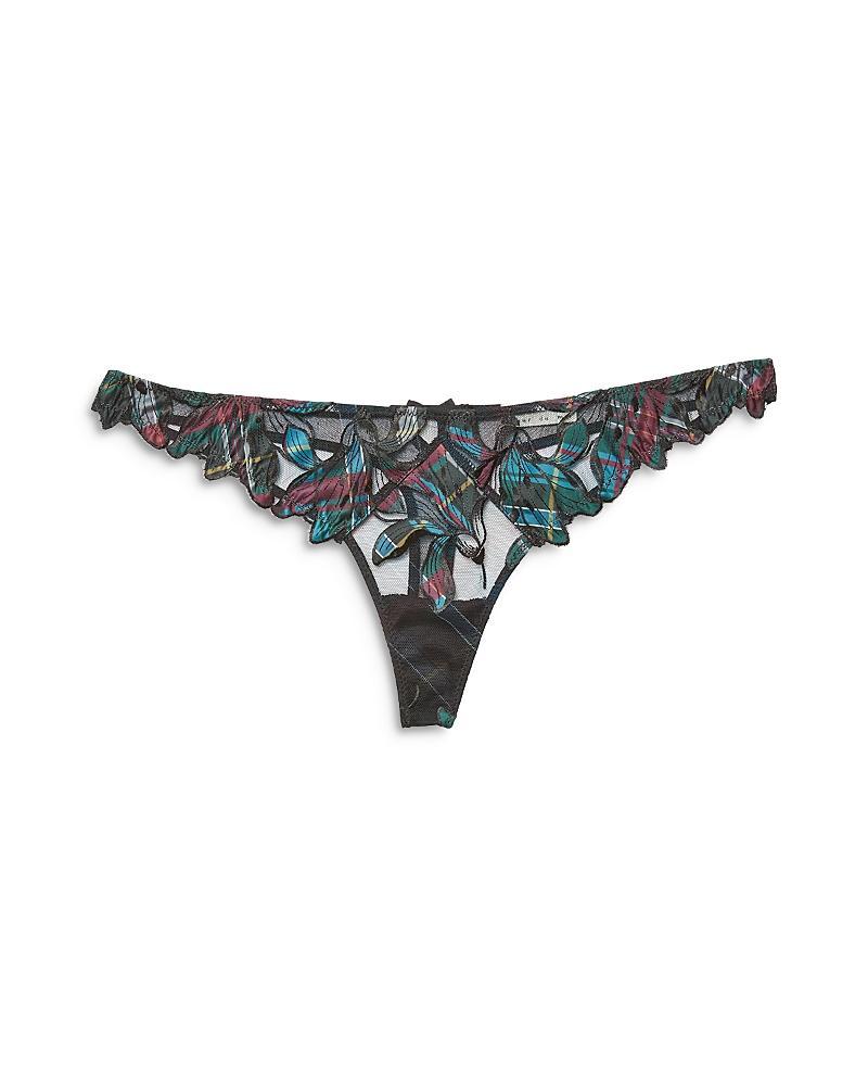 Fleur du Mal Lily Embroidered Hipster Thong Product Image