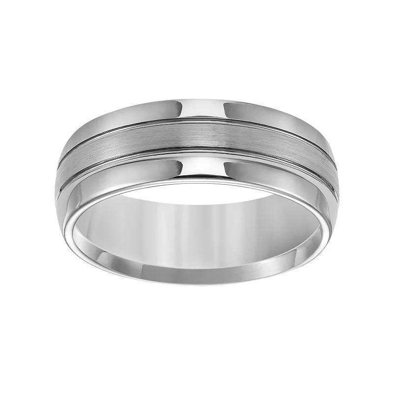 AXL Tungsten Groove Mens Wedding Band Grey Product Image