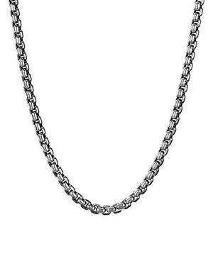 Mens Box Chain Necklace in Darkened Stainless Steel, 4mm Product Image