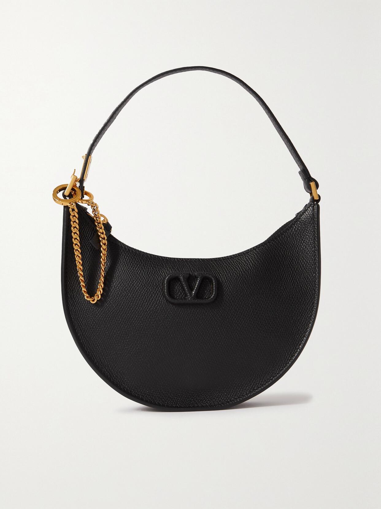 Vlogo Mini Textured-leather Shoulder Bag In Black Product Image