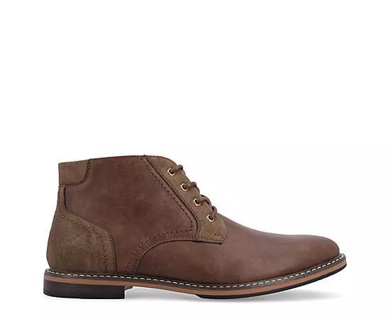 VANCE Franco Mens Plain Toe Chukka Boots Brown Product Image