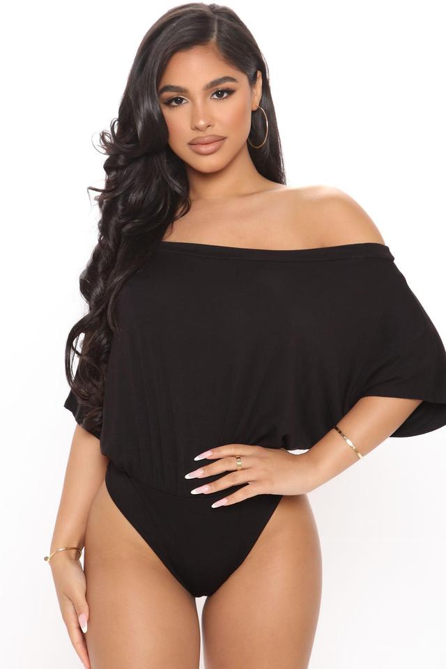 All Occasions Off Shoulder Bodysuit - Black Product Image