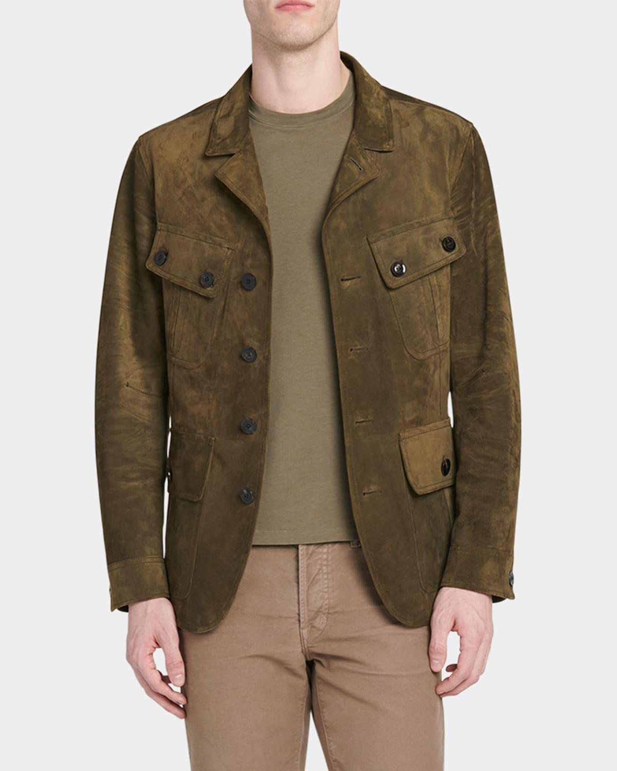 Mens Cashmere-Suede Sartorial Military Jacket Product Image