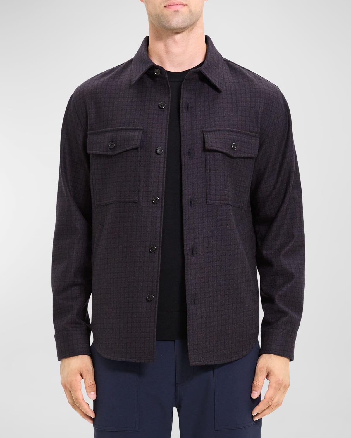 Theory Garvin Plaid Recycled Wool Blend Shirt Jacket Product Image