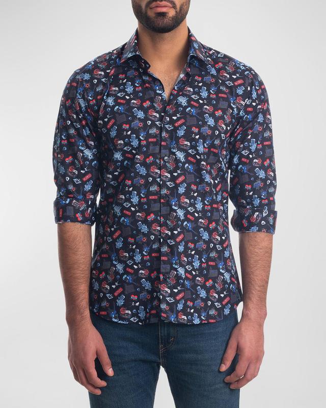 Mens Printed Button-Down Shirt Product Image