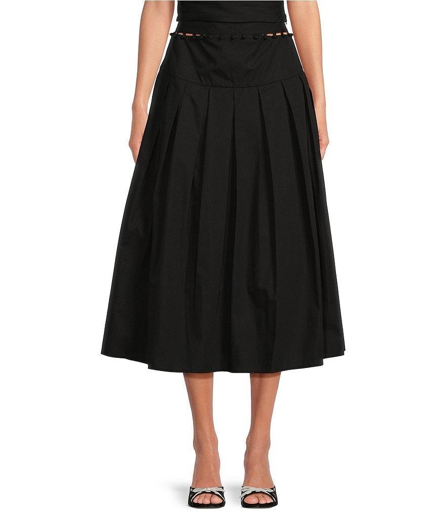 Gianni Bini x Caelynn Bell Miller Cotton Blend Cut Out Button Waist Midi Skirt Product Image