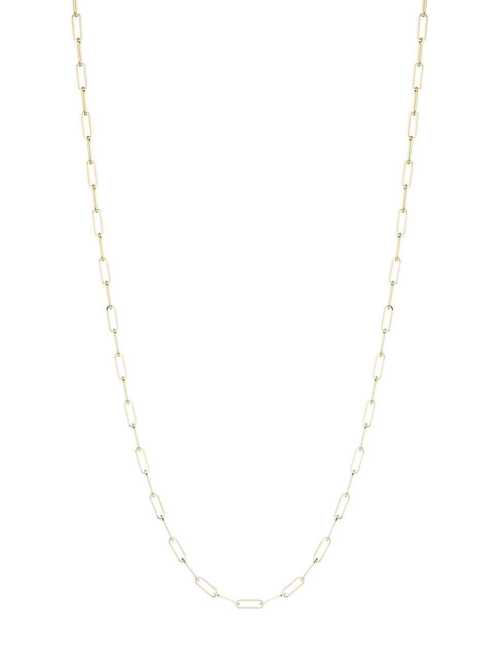 Womens 14K Gold Paperclip Chain Necklace Product Image