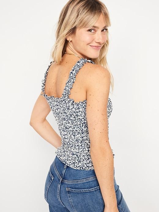 Fitted Smocked Tank Top Product Image