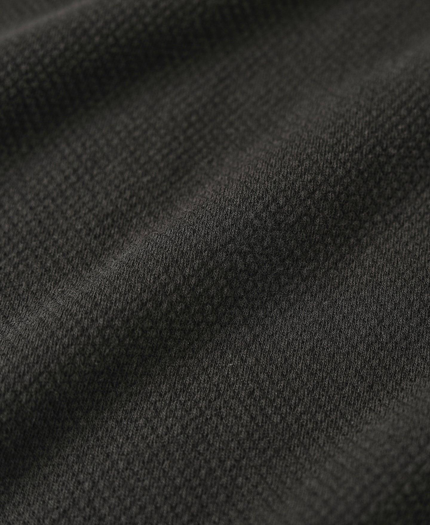 Waffle Knit Pattern Pocket T-Shirt - Black Product Image