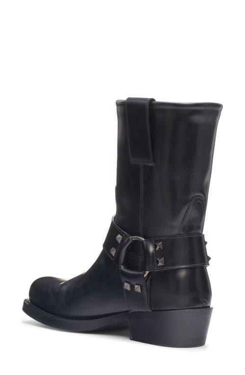 Rockstud Calfskin Biker Ankle Boot 40mm Woman Black 40.5 Product Image