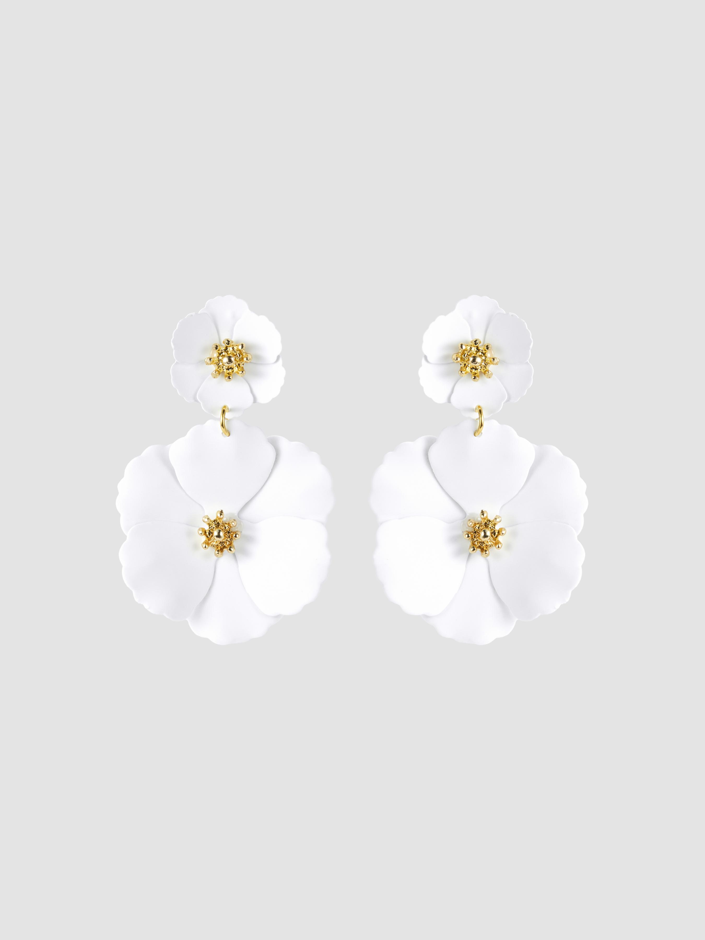 DOUBLE FLOWER DROP EARRINGS Product Image