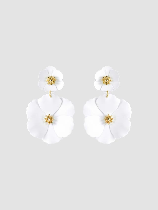 DOUBLE FLOWER DROP EARRINGS Product Image